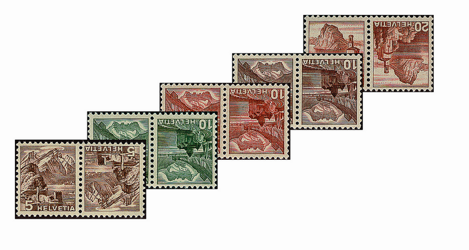 1948, Landschaftsbilder in Stichtiefdruck und Farbänderungen