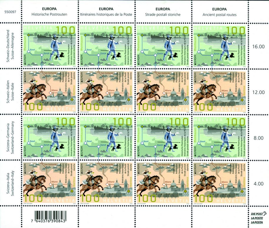 2020, Europa-Historische Postrouten