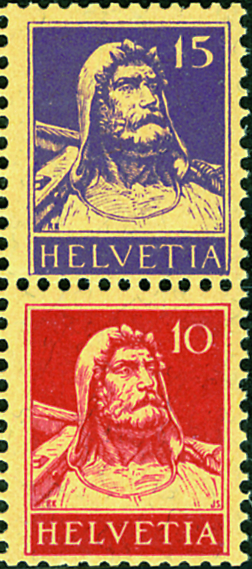 15+10 Rp. violett u. rot Type 2