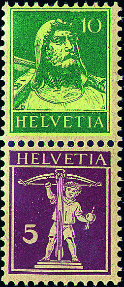 10+5 Rp. blaugrün und rotlila