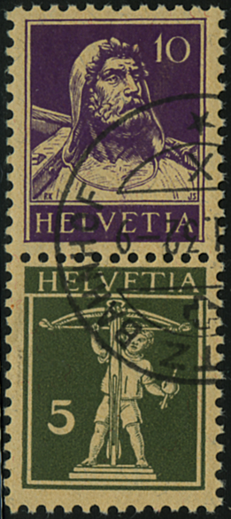 10+5 Rp. d'violett und olivgrün