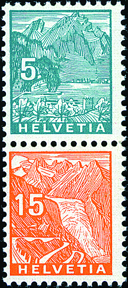 5+15 Rp. blaugrün und orange