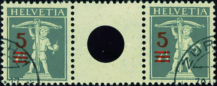 5 auf 7 1-2 Rp. grau Type 2