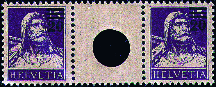 20 auf 15 Rp. violett