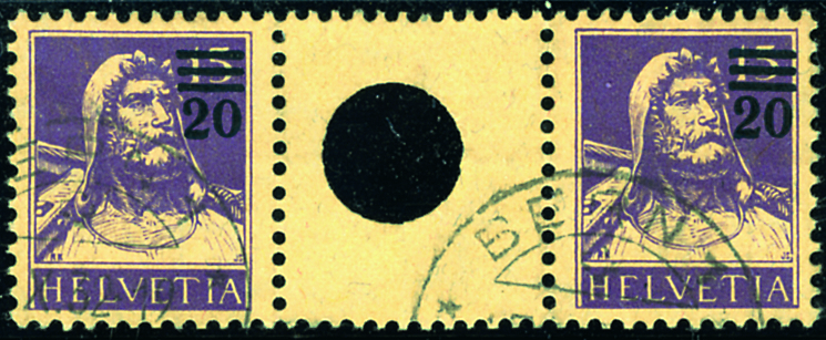 20 auf 15 Rp. violett