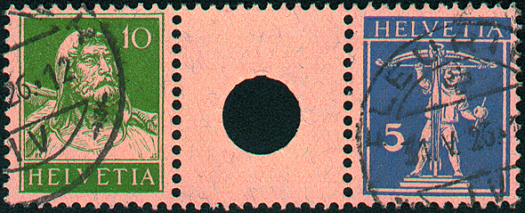 10+5 Rp. grün und grauviolett