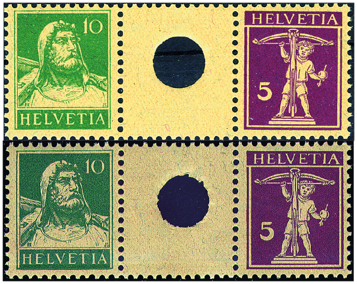 10+5 Rp. grün und rotlila