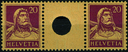 1921 Tellbrustbild 20+20 Rp. rotlila