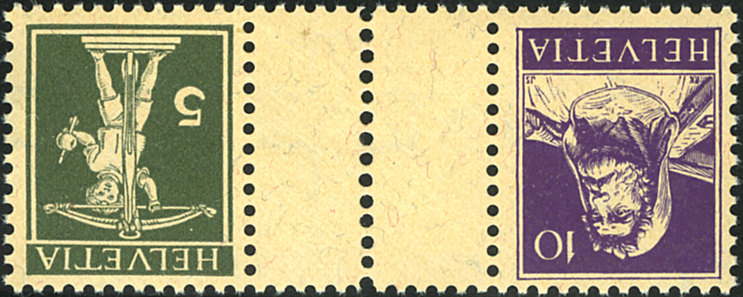 10+5 Rp. dunkelviolett und olivgrün