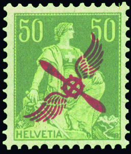 50 Rp. Helvetia mit Schwert, dunkelgrün-hellgrün