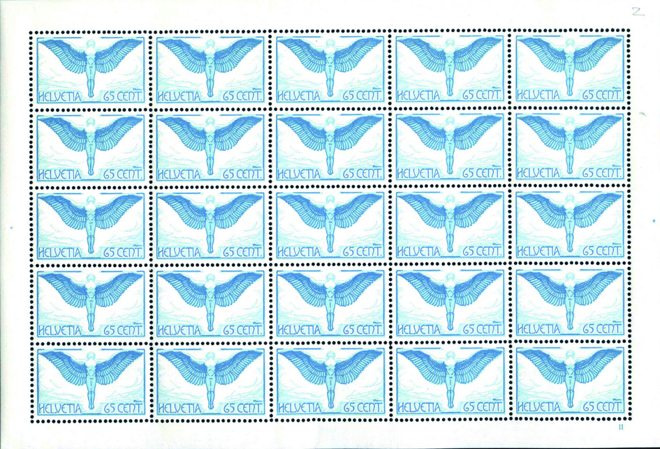 65 Rp. Ikarus, grünblau-hellblau,