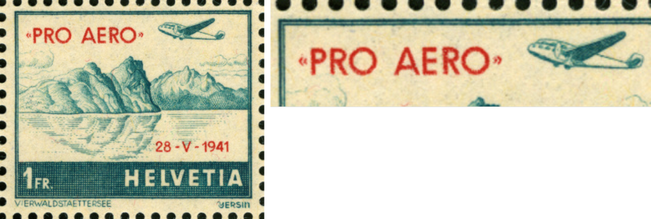 1 Fr. Vierwaldstättersee, "Aufdruck stark nach links verschoben"