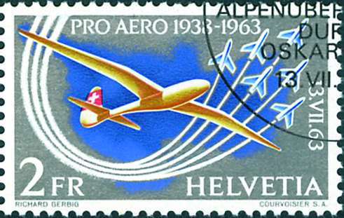 2 Fr. silber, blau, organgegelb, rot