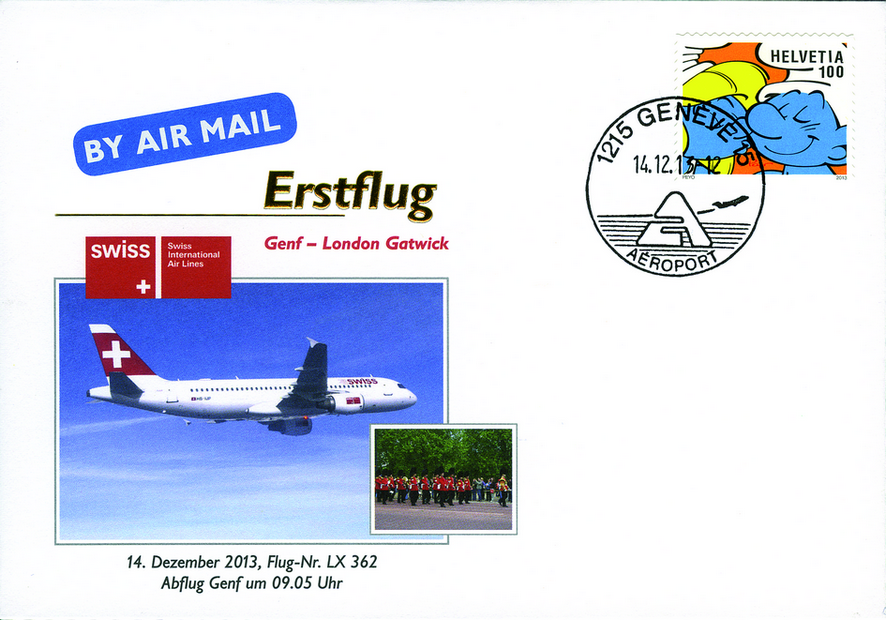 2013, Erstflug Swiss Airlines Genf-London Gatwick