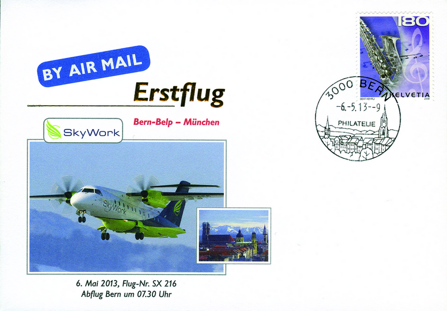 2013, Erstflug &quot;SkyWork &quot; Bern-Belp-München