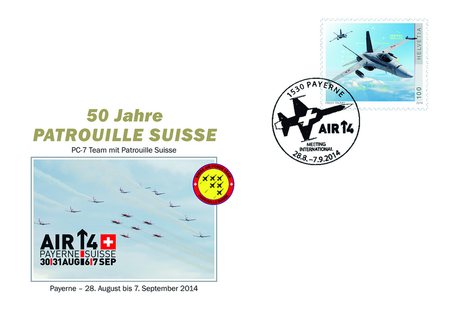 2014, PC-7 Team mit Patrouille Suisse an der AIR 14