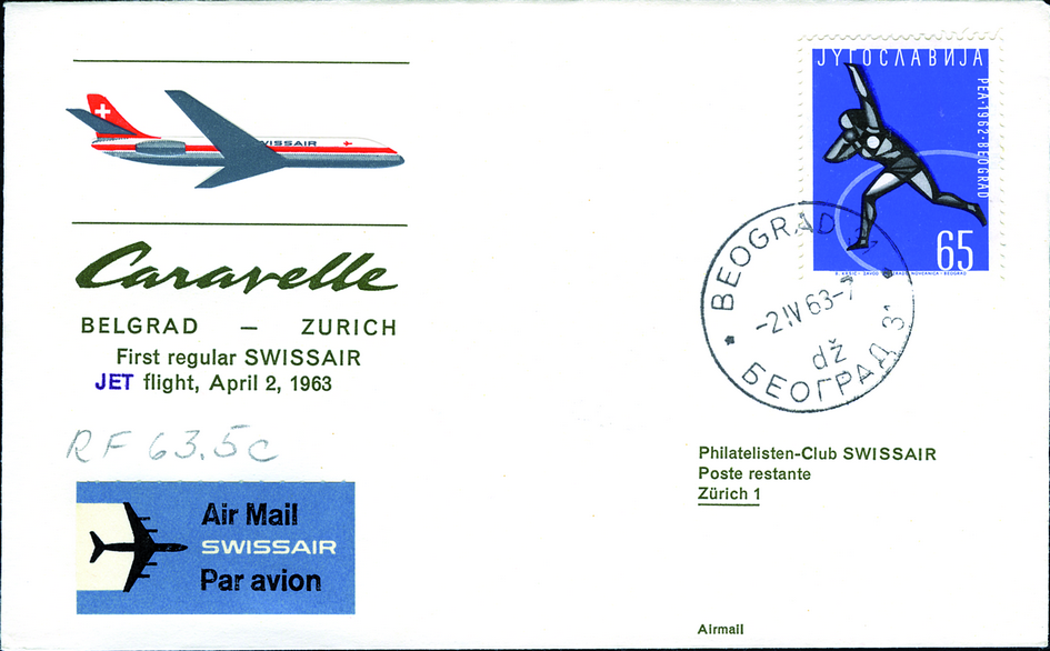 1963, SWISSAIR, Belgrad-Zürich