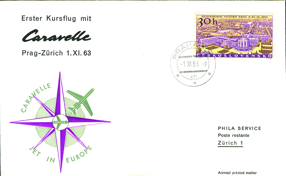 1963, SWISSAIR, Prag-Zürich
