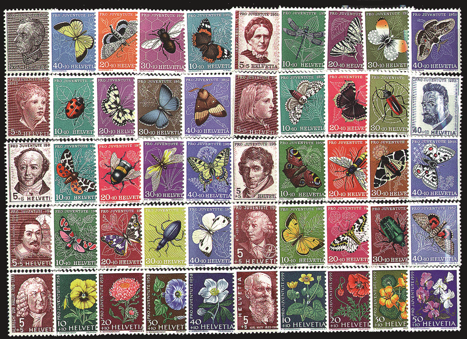 1950-1959, Pro Juventute, Komplett-Kollektion