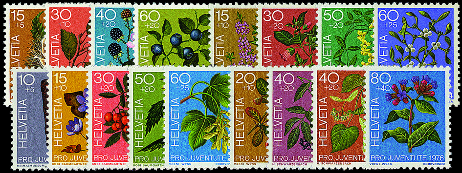 1973-1976, Pro Juventute Komplett-Kollektion