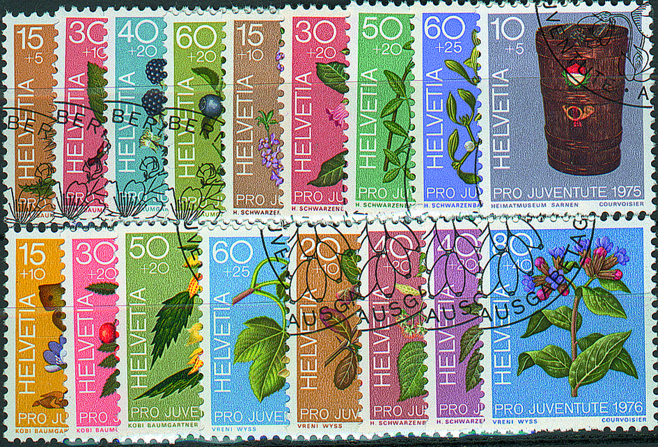 1973-1976, Pro Juventute Komplett-Kollektion