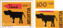100+50 Rp. Tierärztin, "Unterdruck stark verschoben, dadurch Schrift schattiert"