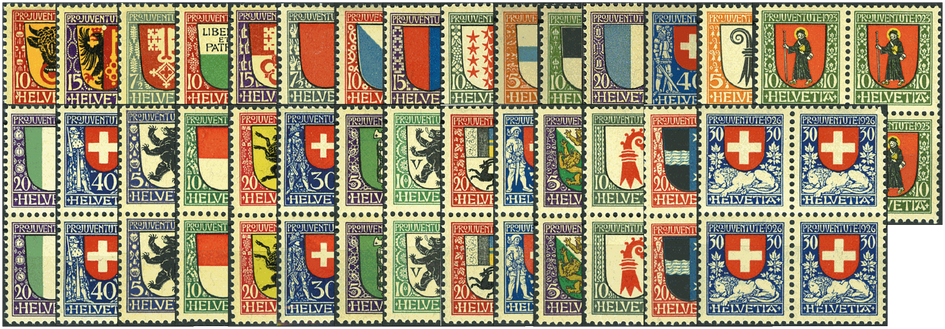 1918-1926, Kantonswappen und Schweizer Wappen