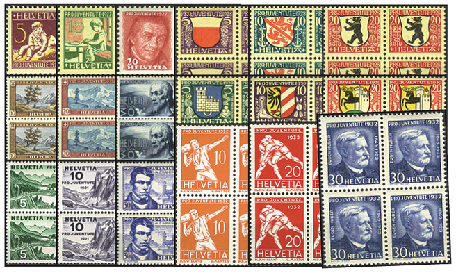 1927-1932, Pro Juventute Komplett-Kollektion