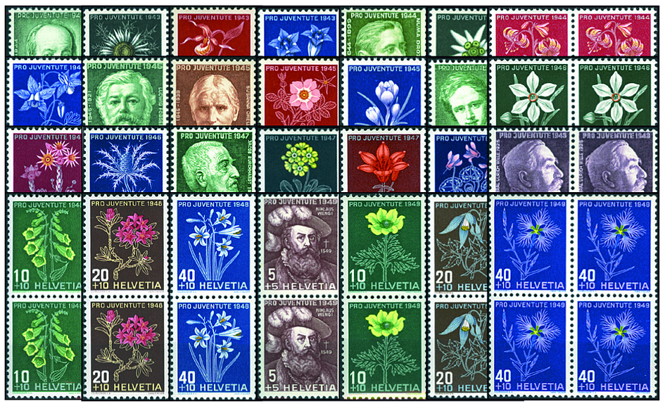 1943-1949, Pro Juventute Komplett-Kollektion