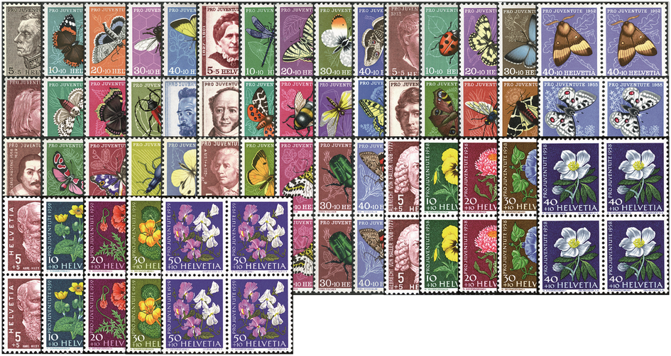 1950-1959, Pro Juventute Komplett-Kollektion