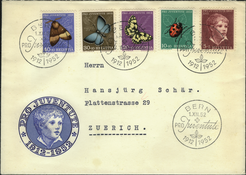 1952, Knabenbildnis und Insektenbilder
