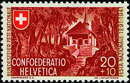 20+10 Rp. Hohle Gasse, "Bräunlichzinnober statt zinnober"