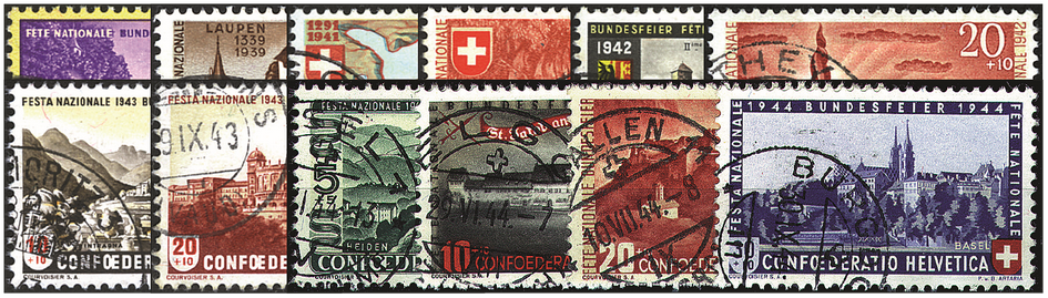 1938-1944, Pro Patria Komplett-Kollektion