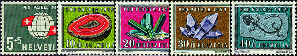 1959, Weltkugel, Mineralien und Versteinerungen