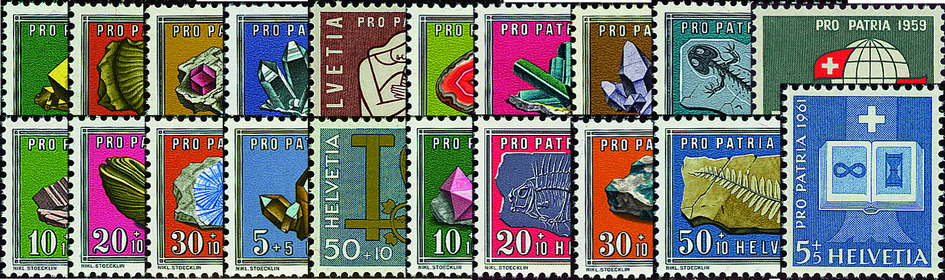 1958-1961, Pro Patria Komplett-Kollektion