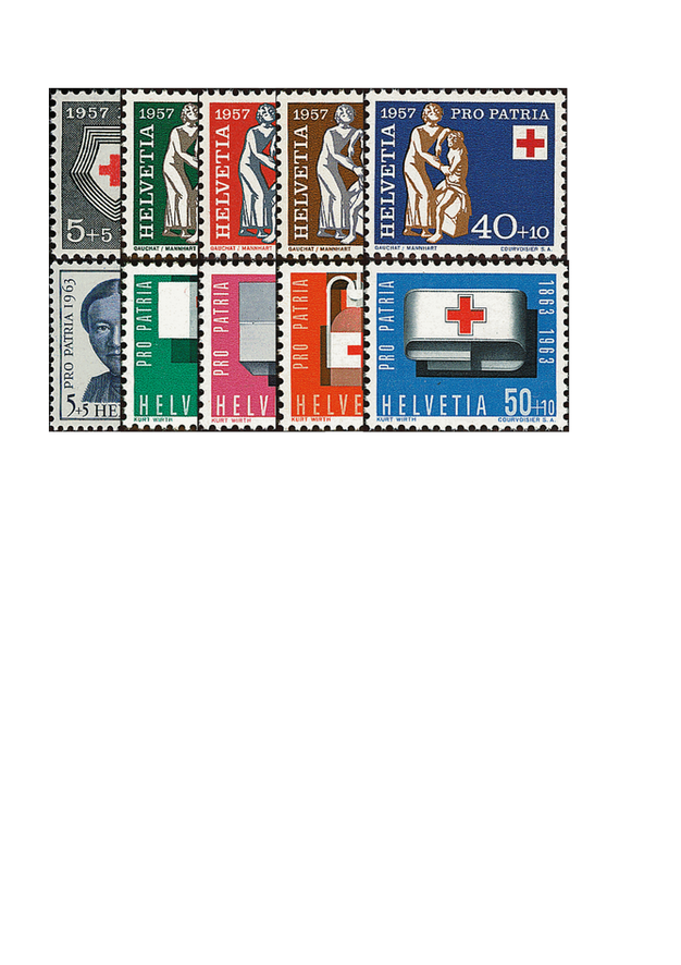 1957 und 1963, Pro Patria Komplett-Kollektion