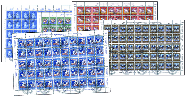 1965, Pater Theodosiu Florentinis, Deckengemälde aus der Kirche St.Martin, Zillis, Graubünden