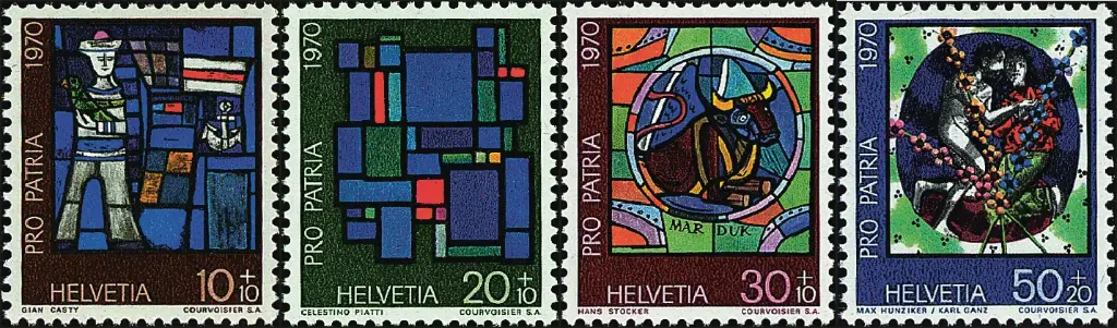 1970, Kunst und Kunsthandwerk-Glasgemälde zeitgenössischer Künstler