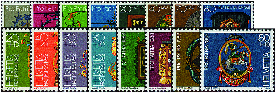 1980-1983, Pro Patria Komplett-Kollektion