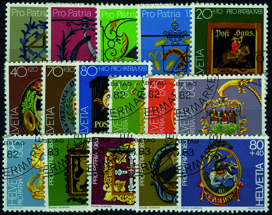 1980-1983, Pro Patria Komplett-Kollektion
