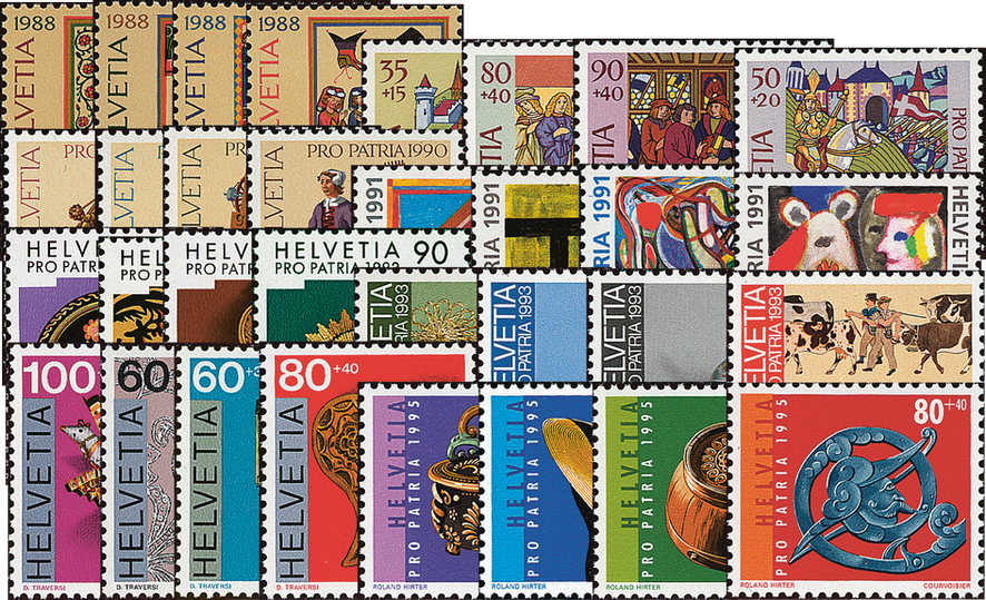 1988-1995, Pro Patria Komplett-Kollektion