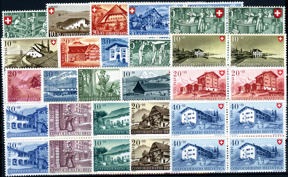 1945-1949, Pro Patria Komplett-Kollektion