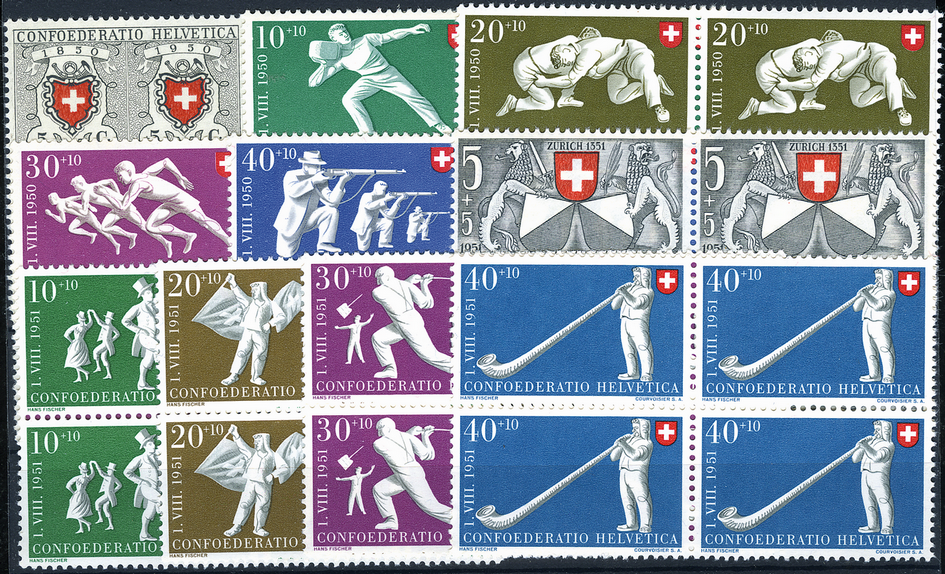 1950-1951, Pro Patria Komplett-Kollektion