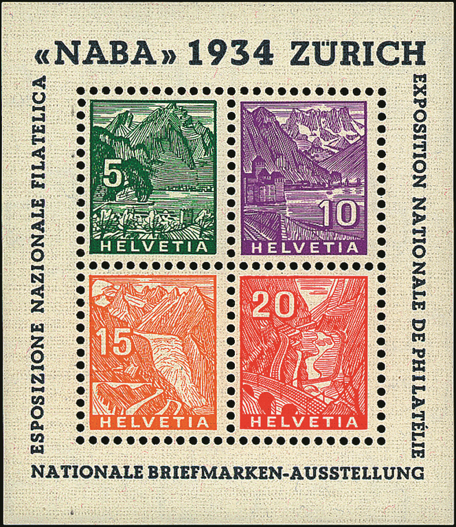 1934, Nationale Briefmarkenausstellung in Zürich (NABA)