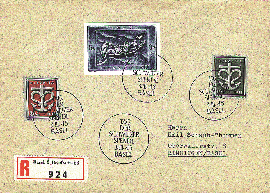 1945, Schweizer Spende an die Kriegsgeschädigten
