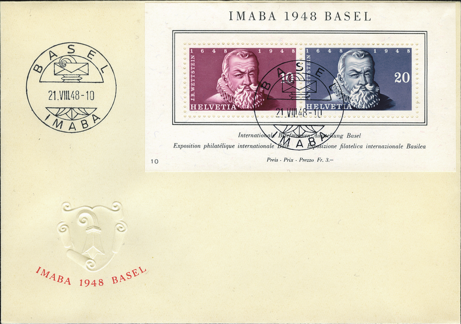 1948, Internationale Briefmarkenausstellung in Basel (IMABA)