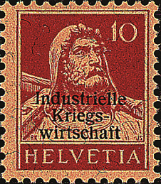 10 Rp. Tellbrustbild, rot, sämisch