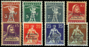 1918, Freimarken mit dreizeiligem Aufdruck "Industrielle Kriegswirtschaft"