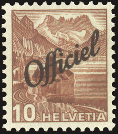 10 Rp. Schloss Chillon, rötlichbraun