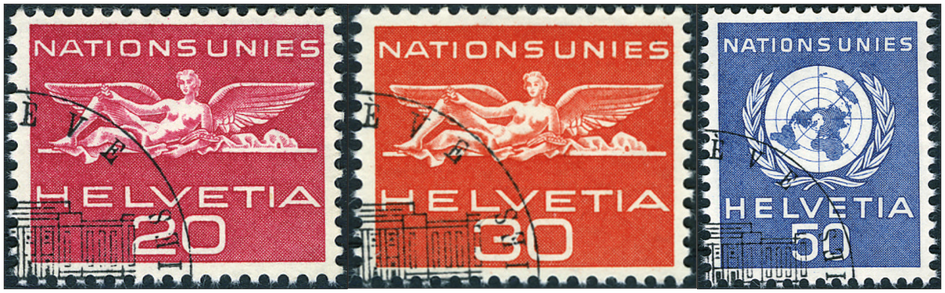 1959, UNO-Signet und geflügelte Gestalt